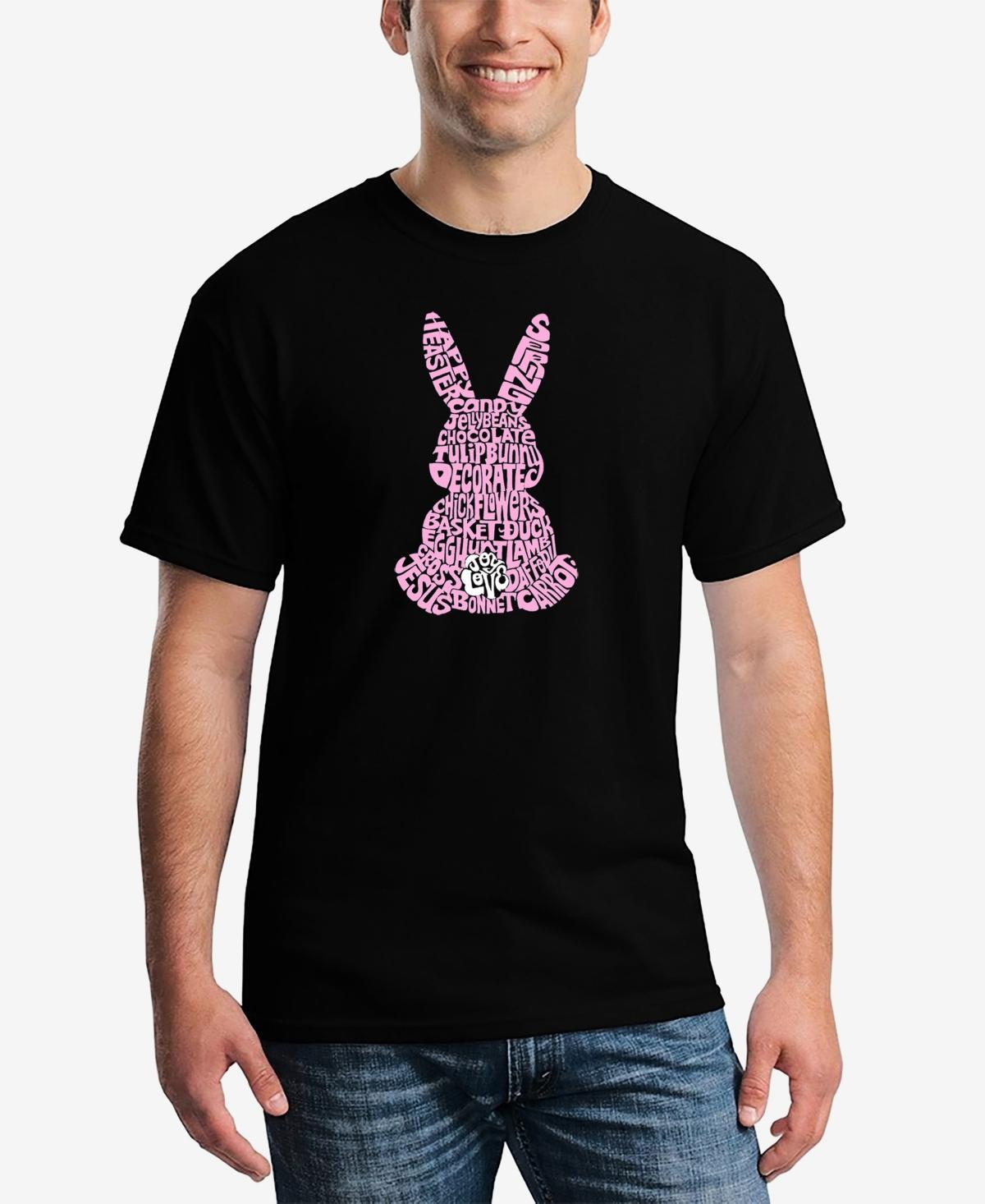 La Pop Art Mens Word Art Easter Bunny Short Sleeve T-shirt Product Image