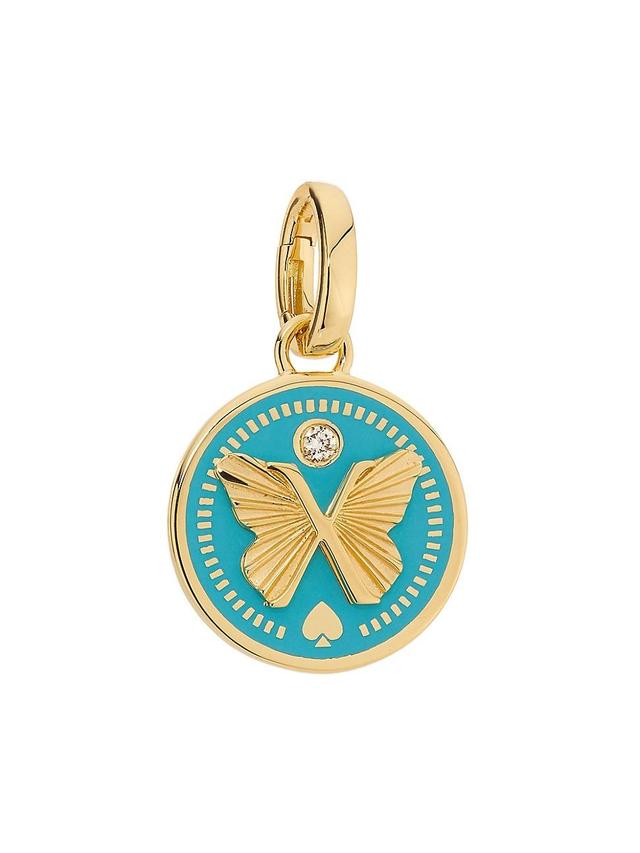 Womens Reverie: The Path To Joy 18K Yellow Gold, 0.02 TCW Diamond & Enamel Petite Medallion Product Image