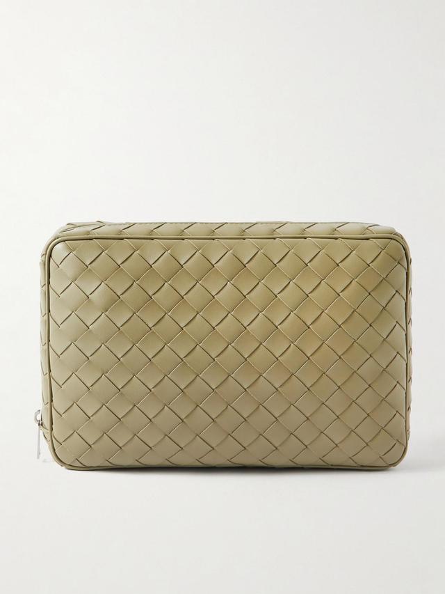 BOTTEGA VENETA Intrecciato Leather Pouch In Green Product Image