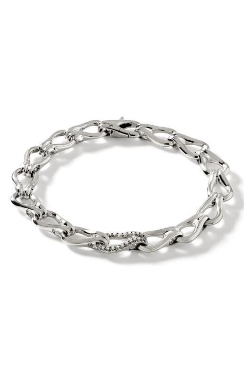 Womens Surf Sterling Silver & Diamond Link Bracelet Product Image