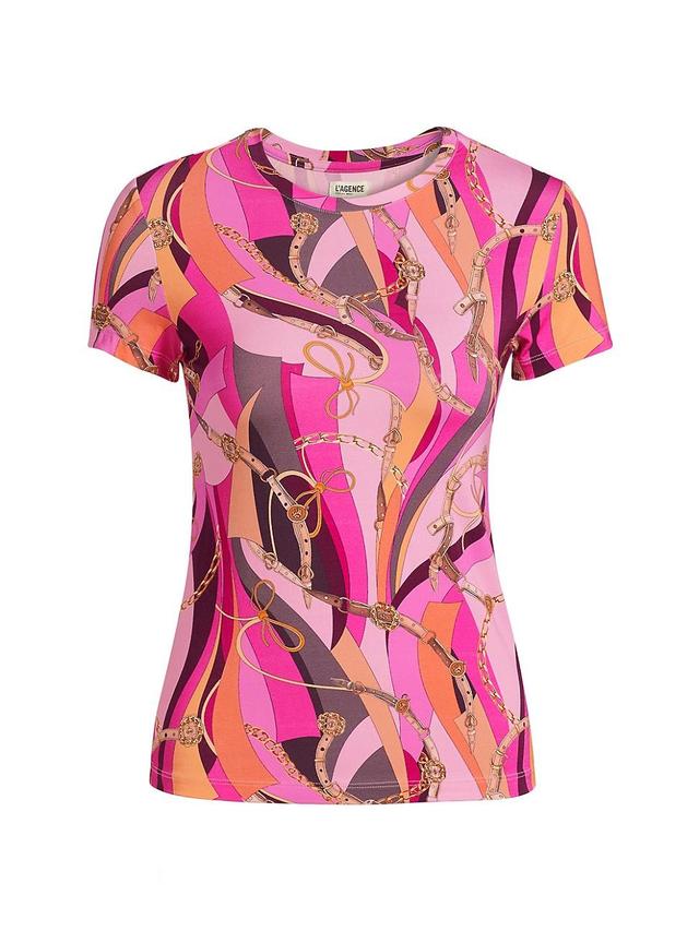 Womens Ressi Buckle Print Crewneck T-Shirt Product Image