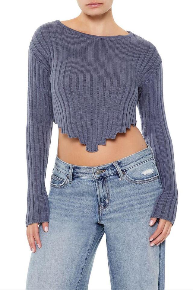 Sharkbite Cropped Sweater | Forever 21 Product Image