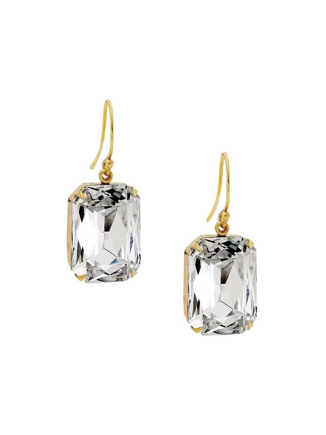 Womens Zoey 18K-Gold-Plated & Glass Crystal Drop Earrings Product Image