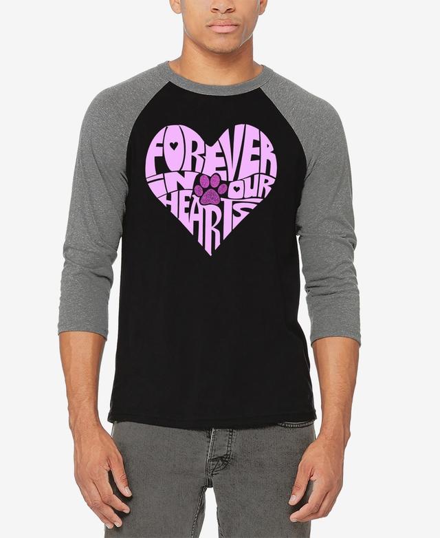 La Pop Art Forever In Our Hearts - Mens Raglan Baseball Word Art T-Shirt Product Image