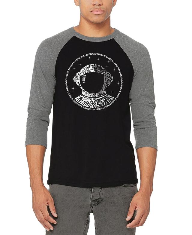 Mens I Need My Space Astronaut Raglan Baseball Word Art T-shirt - Black Product Image