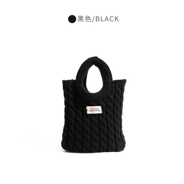 Label Applique Knit Tote Bag Product Image