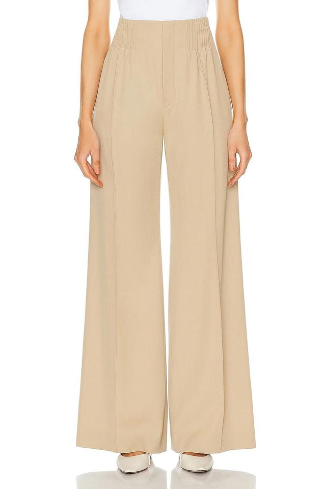 Chloe Cinched Pant in Beige Product Image