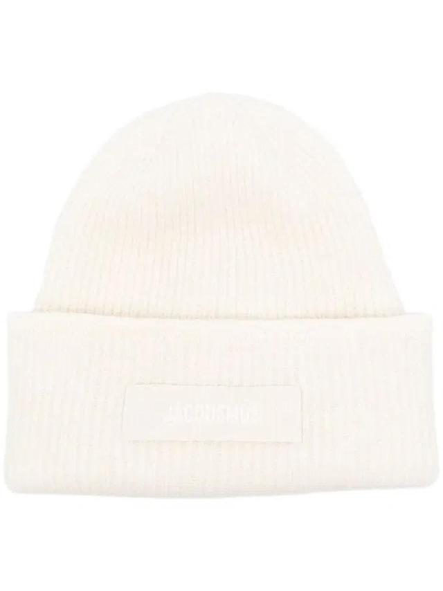 JACQUEMUS Le Bonnet Gros Grain Beanie In Neutrals Product Image