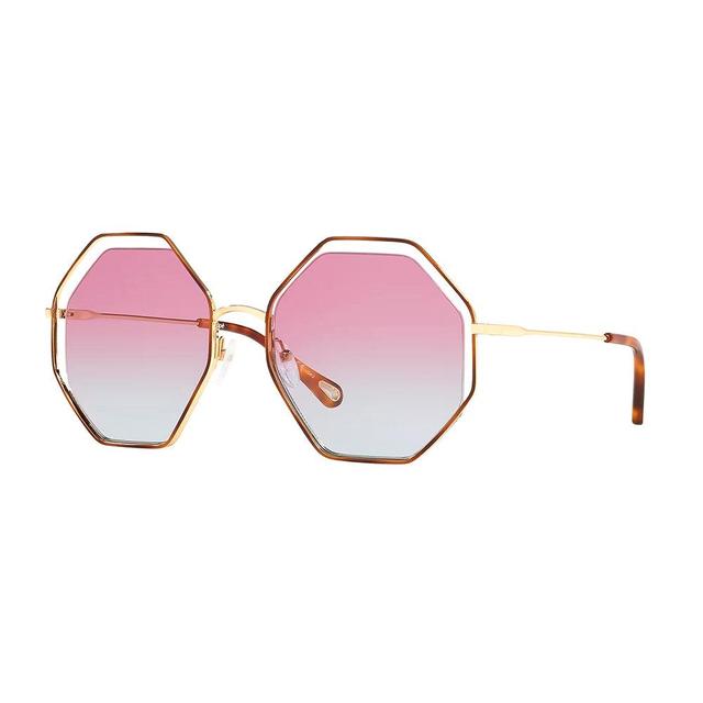 Ch 0046s 003 58mm Womens Geometric Sunglasses In Gold Product Image