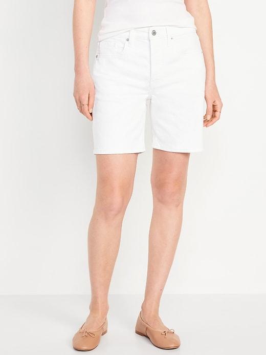 High-Waisted OG Button-Fly Jean Shorts -- 7-inch inseam Product Image