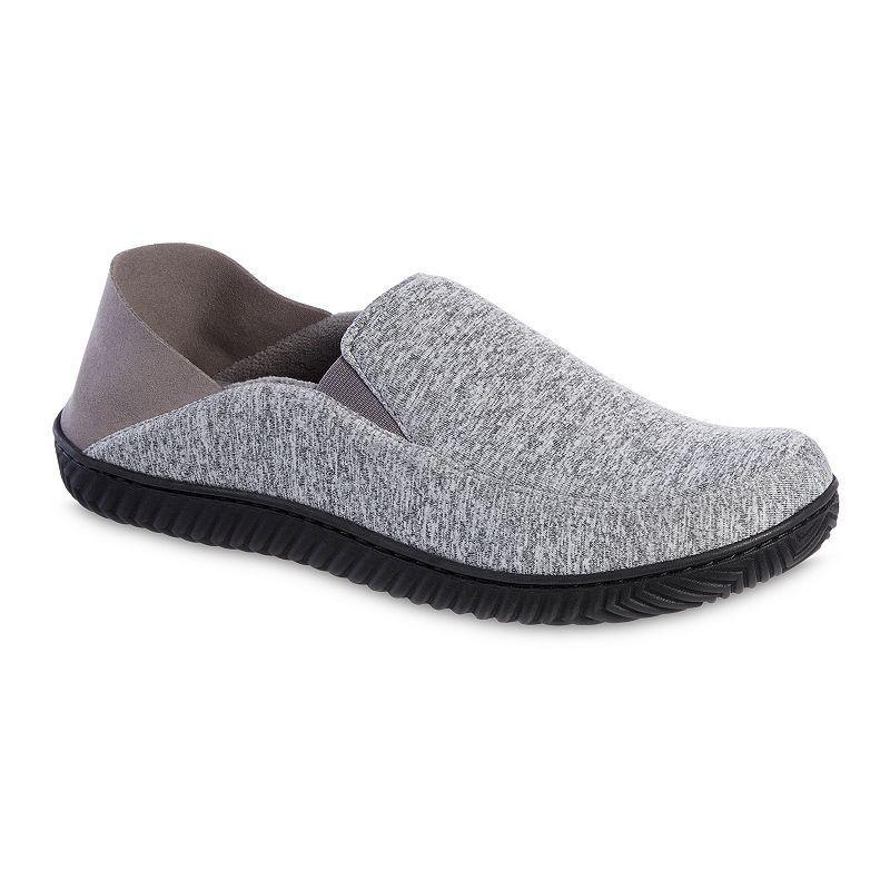 isotoner Memory Foam Sport Knit Miles Mens Closed Back Slippers Grey Product Image