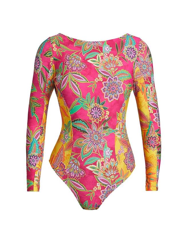 Womens Kaleida And Flamingo Floral Swimsuit Product Image