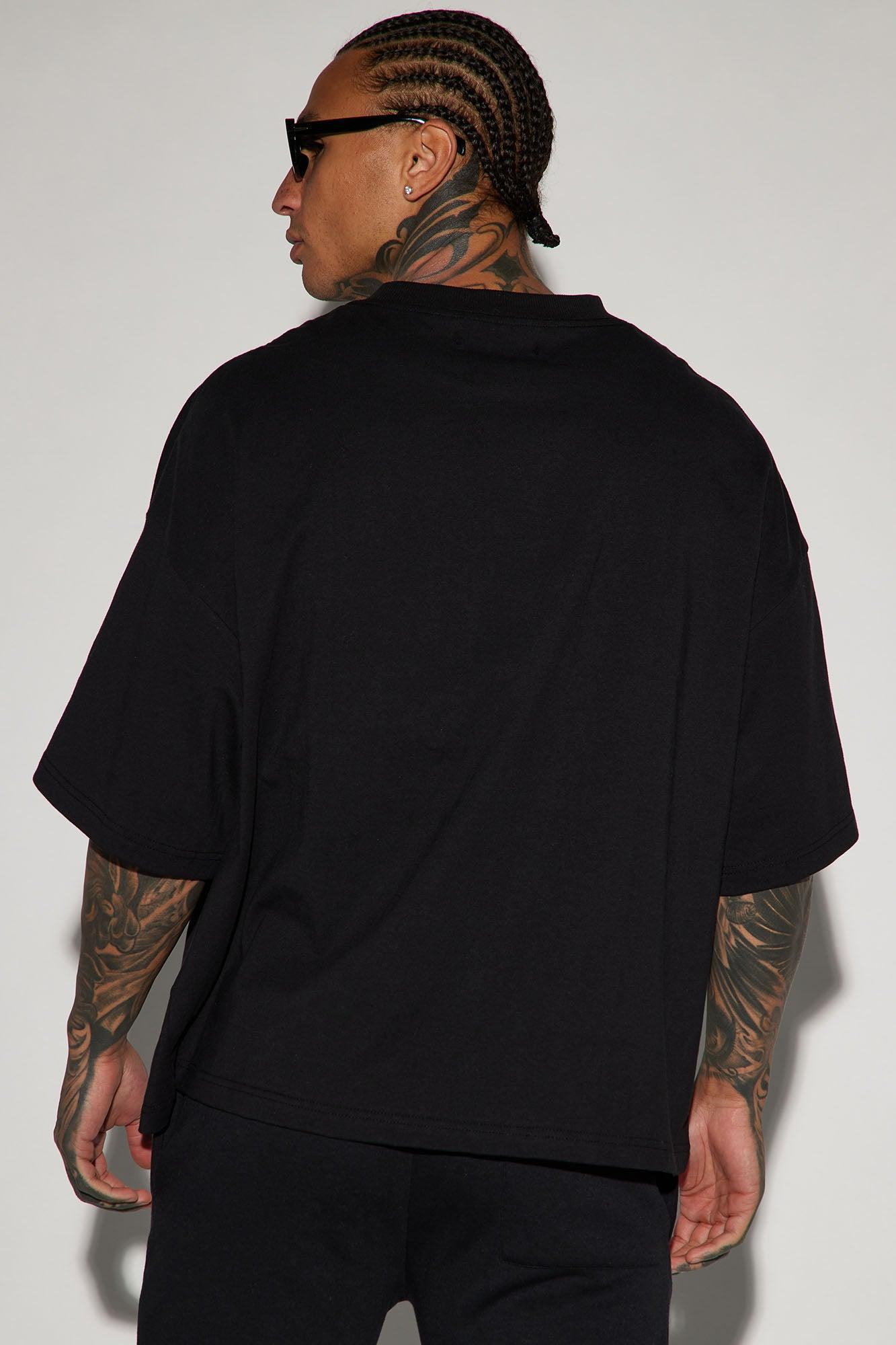 Boxy Cropped Heavyweight Short Sleeve Tee - Black Product Image