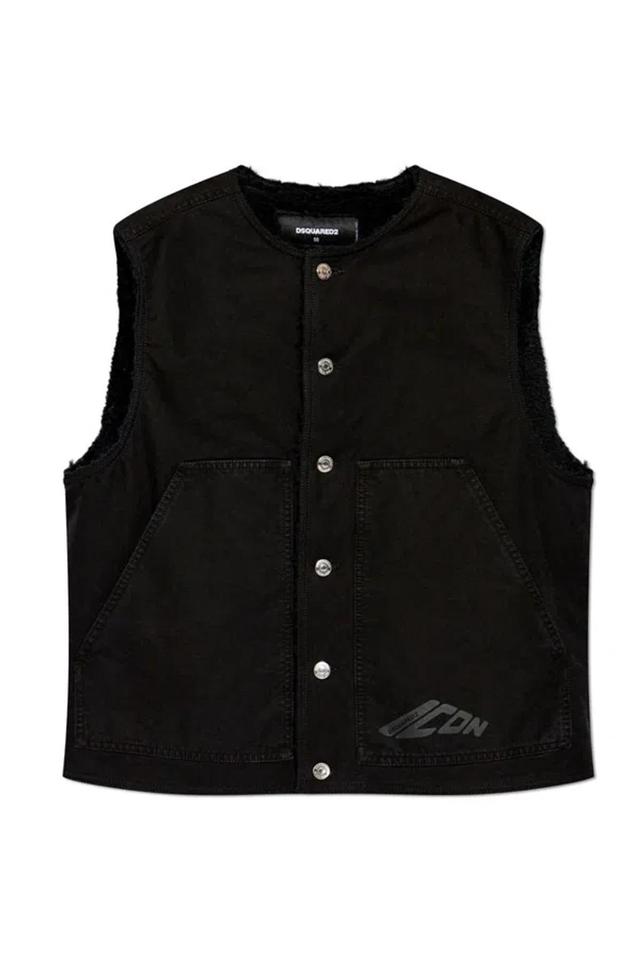 DSQUARED2 Padded Denim Vest In Black Product Image