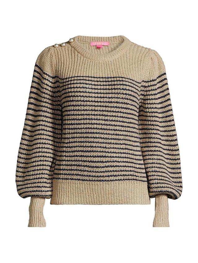 Womens Finney Blouson-Sleeve Striped Sweater Product Image