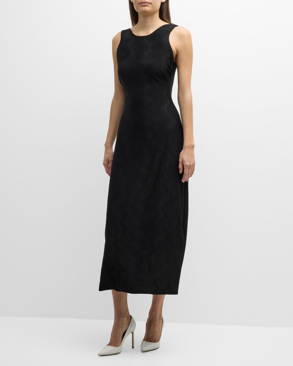 Wave Jersey Jacquard Sleeveless Maxi Dress Product Image