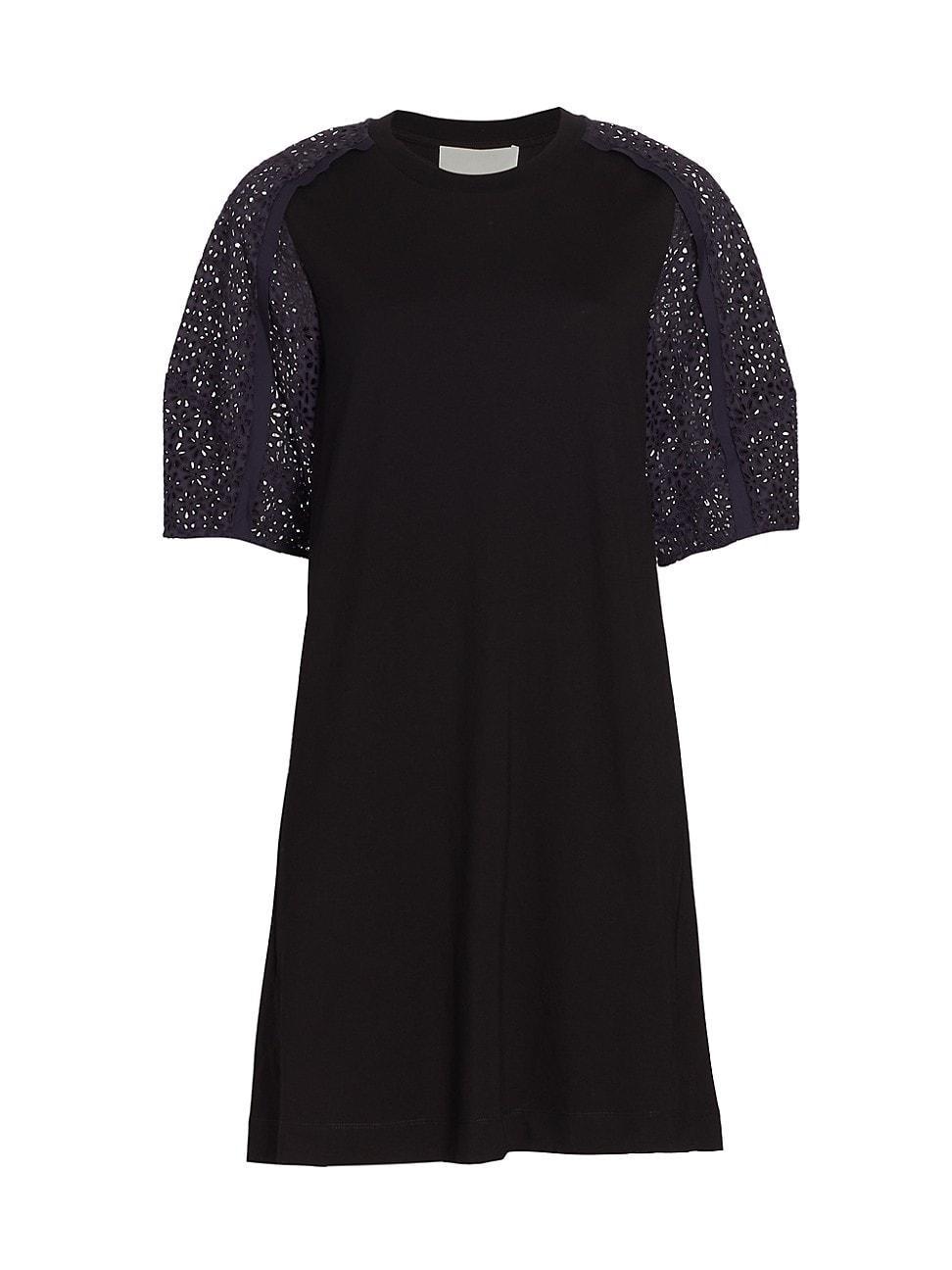 3.1 Phillip Lim Women's Eyelet Puff Sleeve Mini Dress - Black - Size XS  - female - Size: XS Product Image