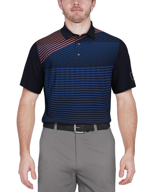 Pga Tour Mens Asymmetric Linear-Print Short-Sleeve Golf Polo Shirt Product Image