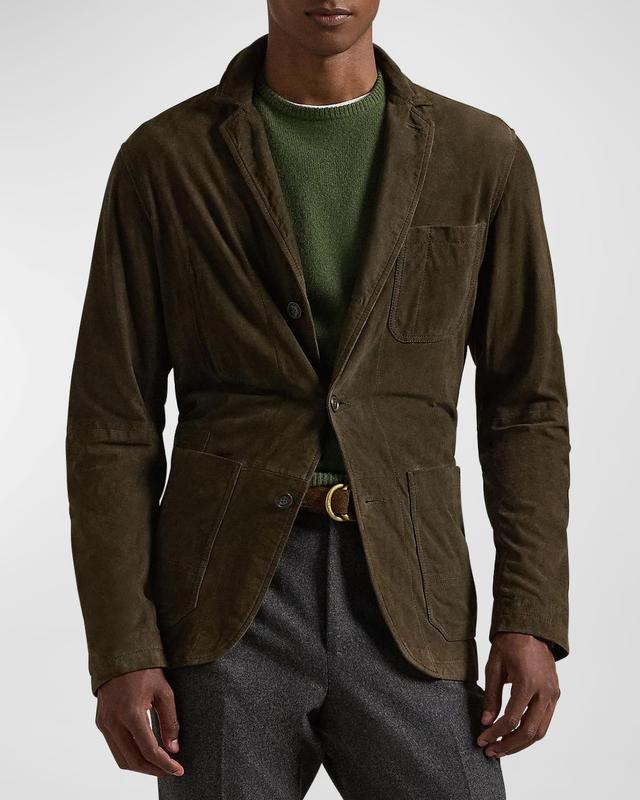 Men's Suede Three-Button Jacket Product Image