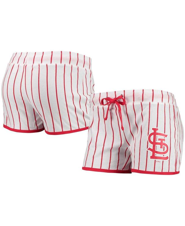 Womens Concepts Sport White St. Louis Cardinals Vigor Pinstripe Sleep Shorts Product Image