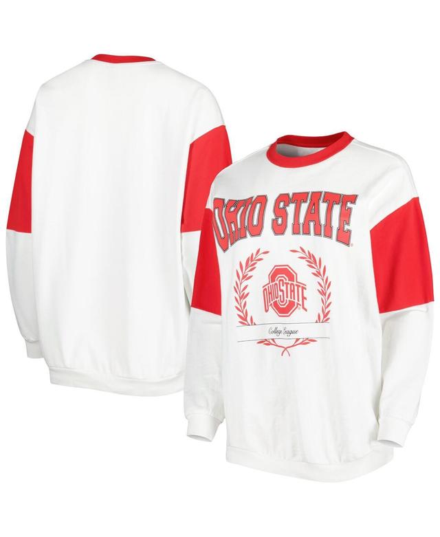 Womens Gameday Couture White Ohio State Buckeyes Its A Vibe Dolman Pullover Sweatshirt Product Image