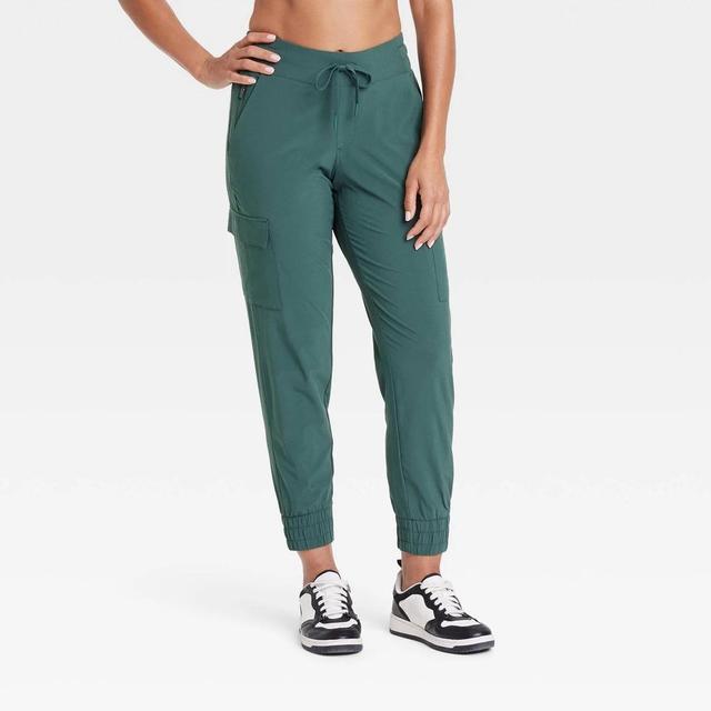 Womens Active Light Mid-Rise Cargo Joggers - All In Motion Forest Product Image