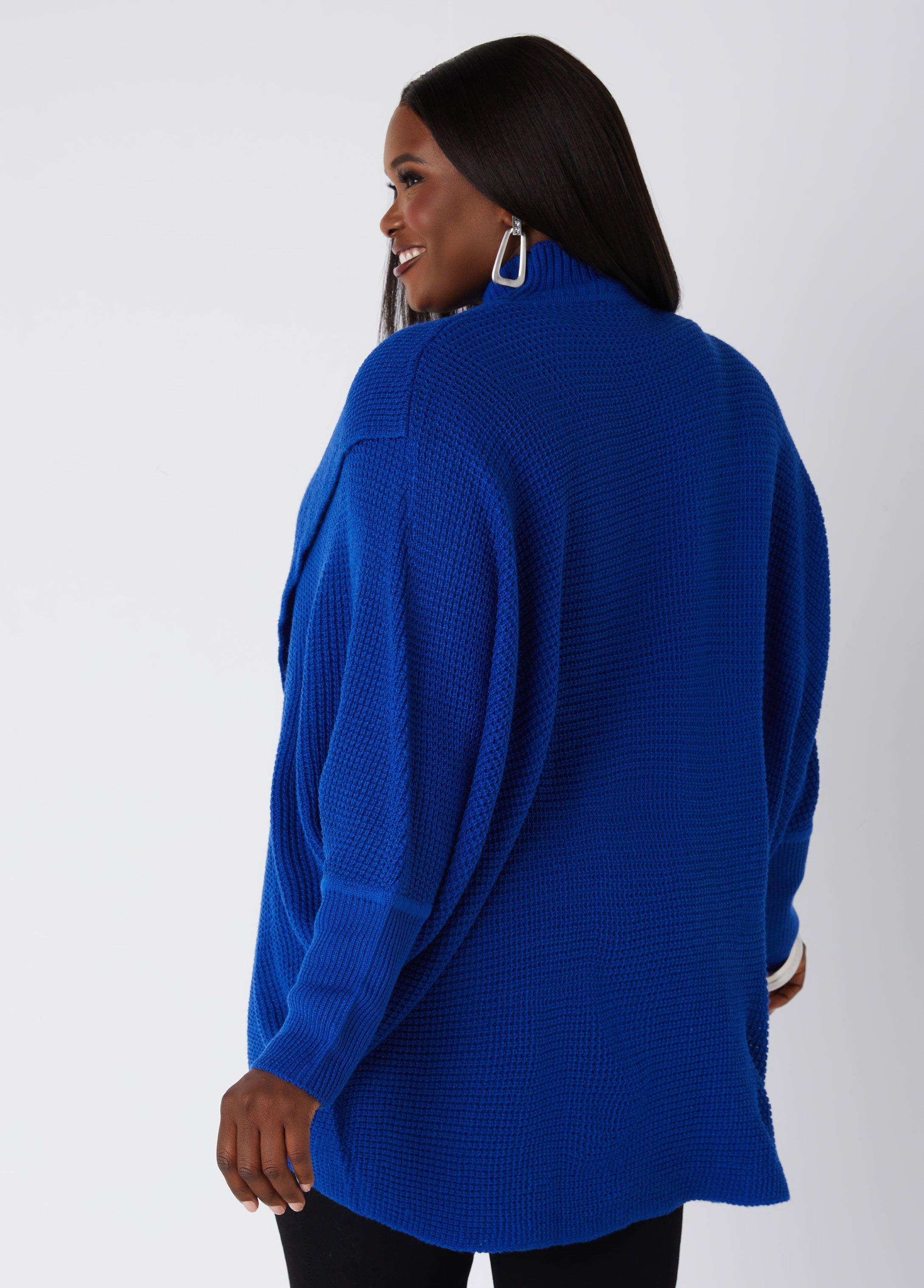 Faux Wrap Mock Neck Sweater Product Image