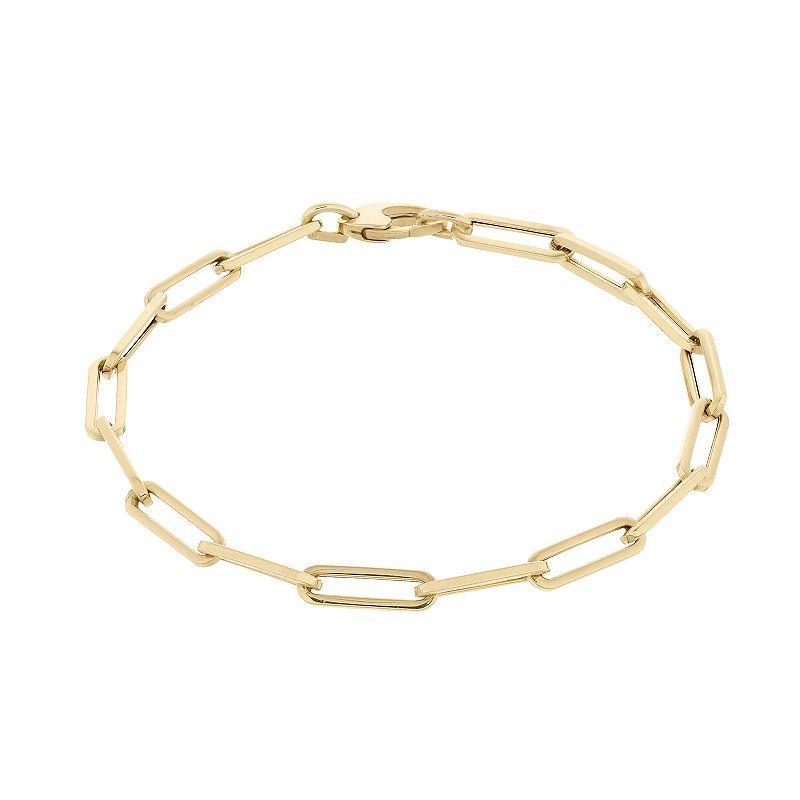 Womens 14K Yellow Gold Paper-Clip Chain Bracelet Product Image