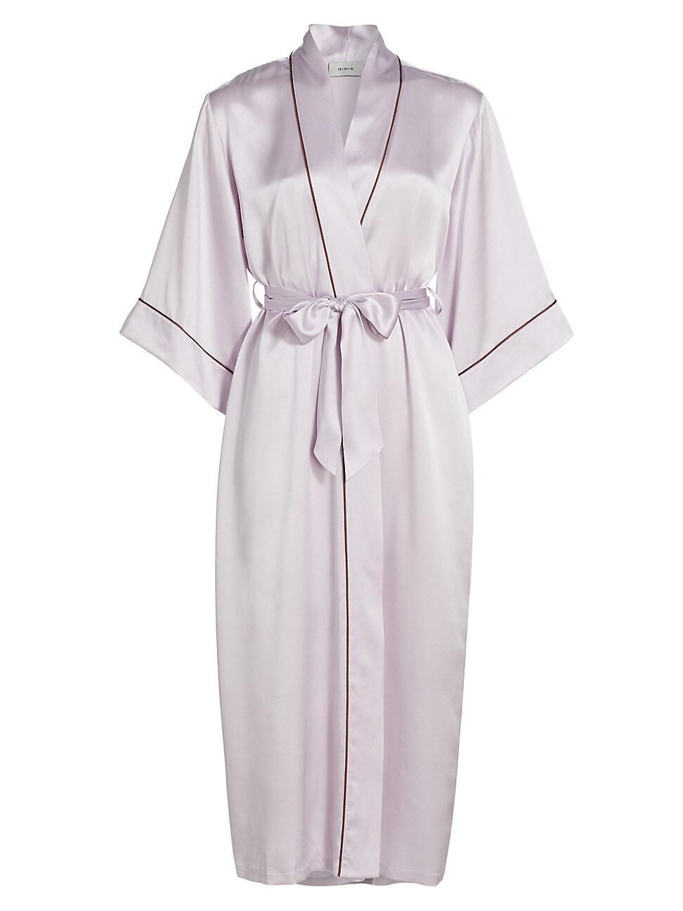 Womens Silk Self-Tie Robe Product Image