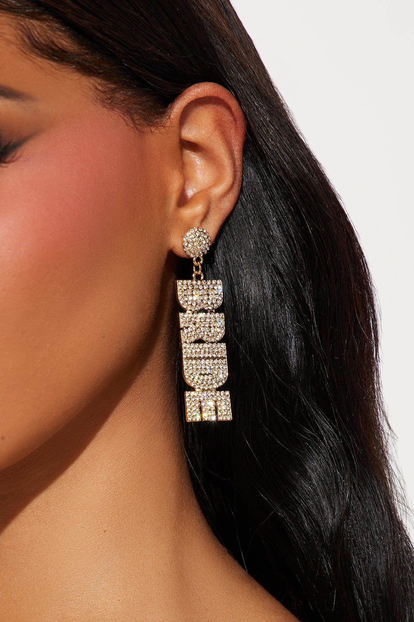 I Said Yaaas Earrings - White Product Image