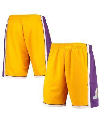 Mens Mitchell & Ness Gold Los Angeles Lakers 2009 Hardwood Classics 75th Anniversary Swingman Shorts Product Image