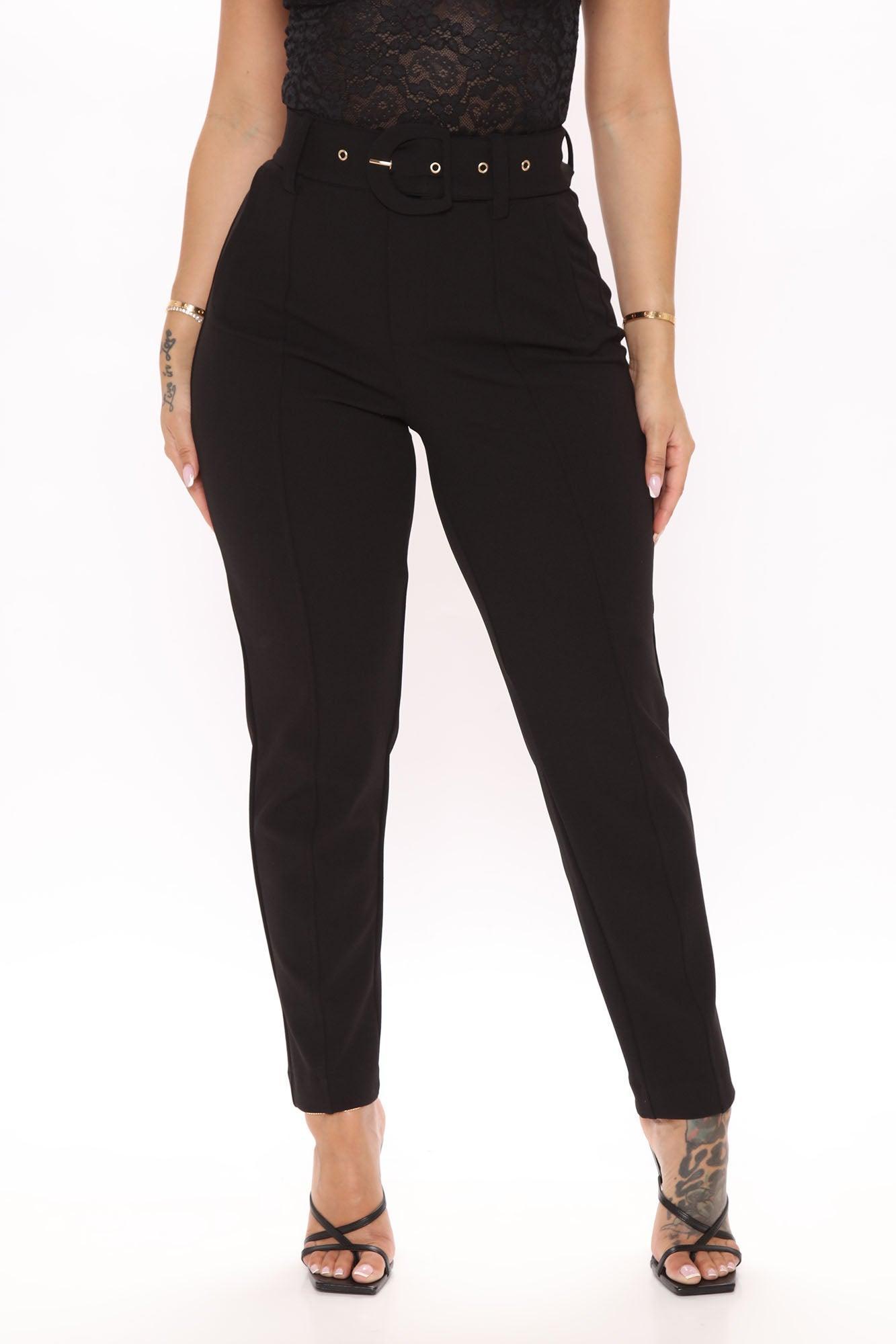 Olivia Belted Trouser - Black Product Image