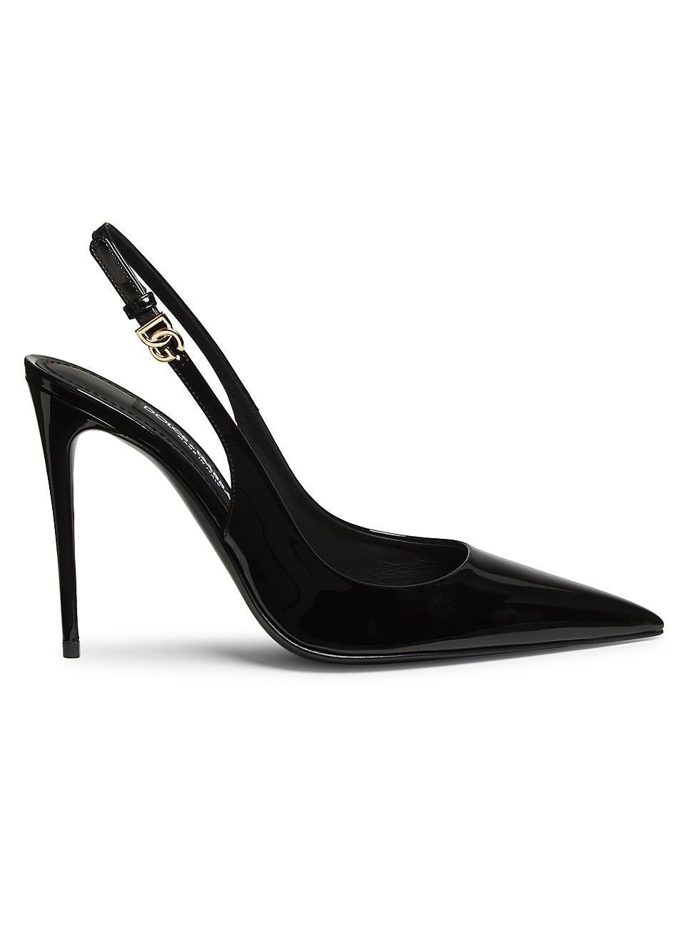 Womens 101MM Patent Leather Slingback Pumps Product Image