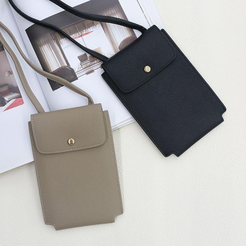 Plain Faux Leather Mobile Phone Crossbody Bag Product Image