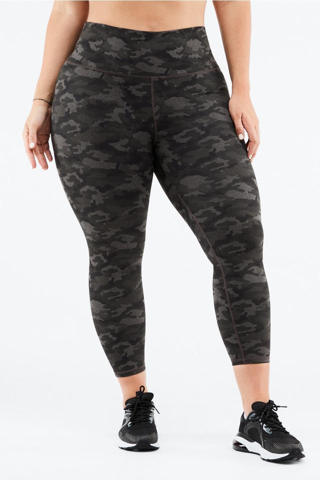 Fabletics Define High-Waisted 7/8 Legging Womens Charcoal Camo plus Size 4X Product Image