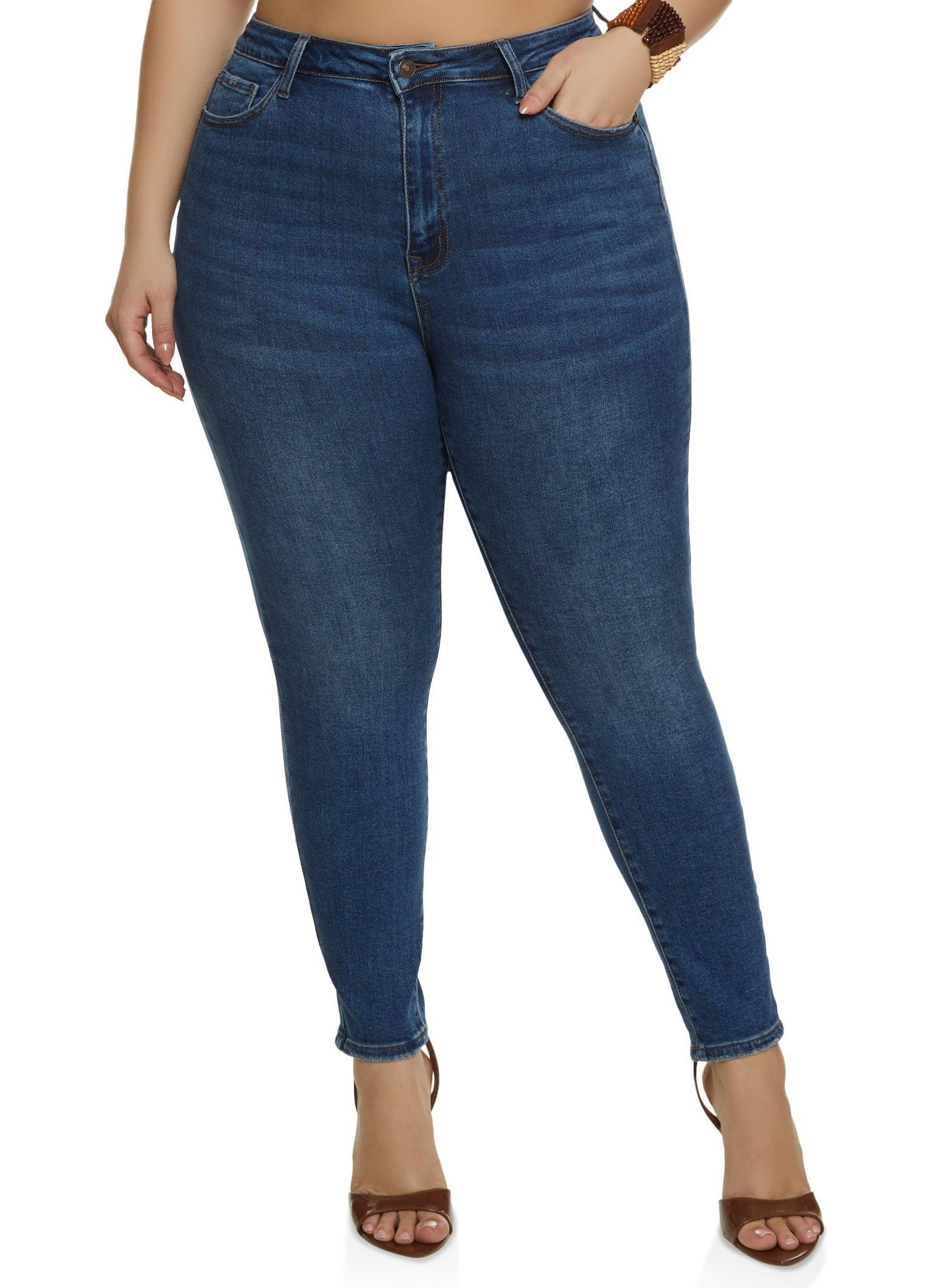 Womens Plus Size WAX Basic Whiskered Jeans Product Image