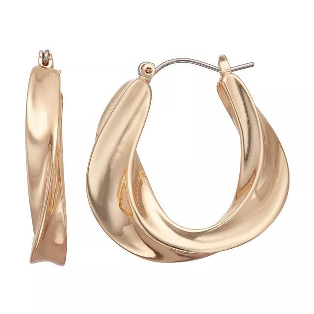 Sonoma Goods For Life Twisted Hoop Earrings, Womens, Gold Tone Product Image