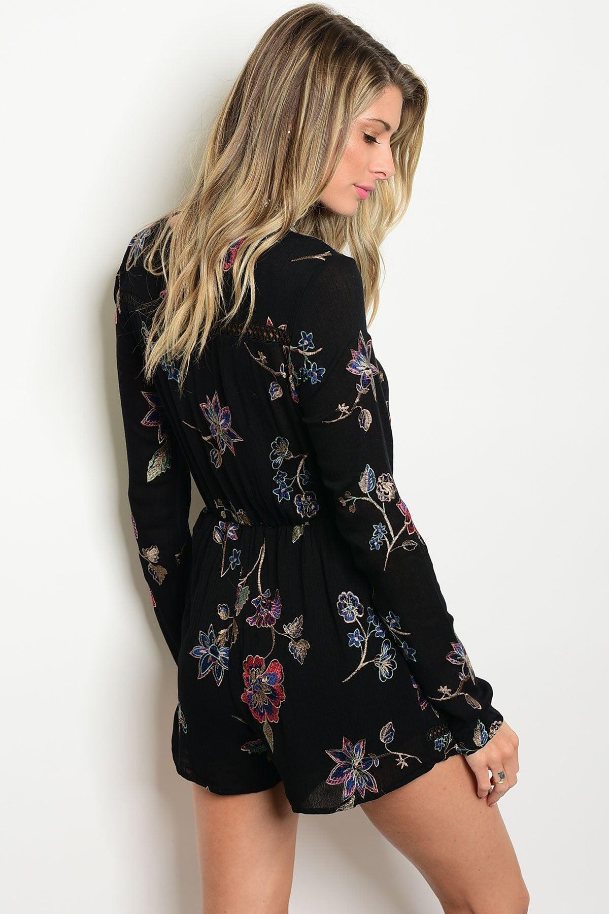 Floral Embroidered Mini Romper Product Image