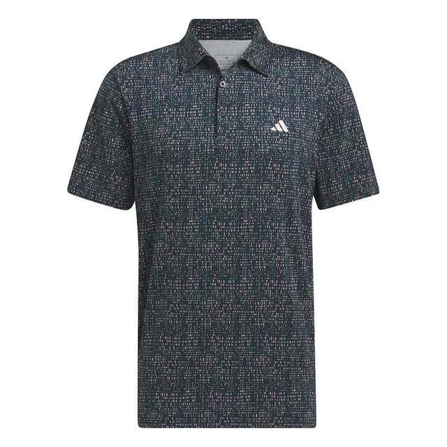 Mens adidas Ultimate365 Power Grid Print Polo Shirt Blue Product Image