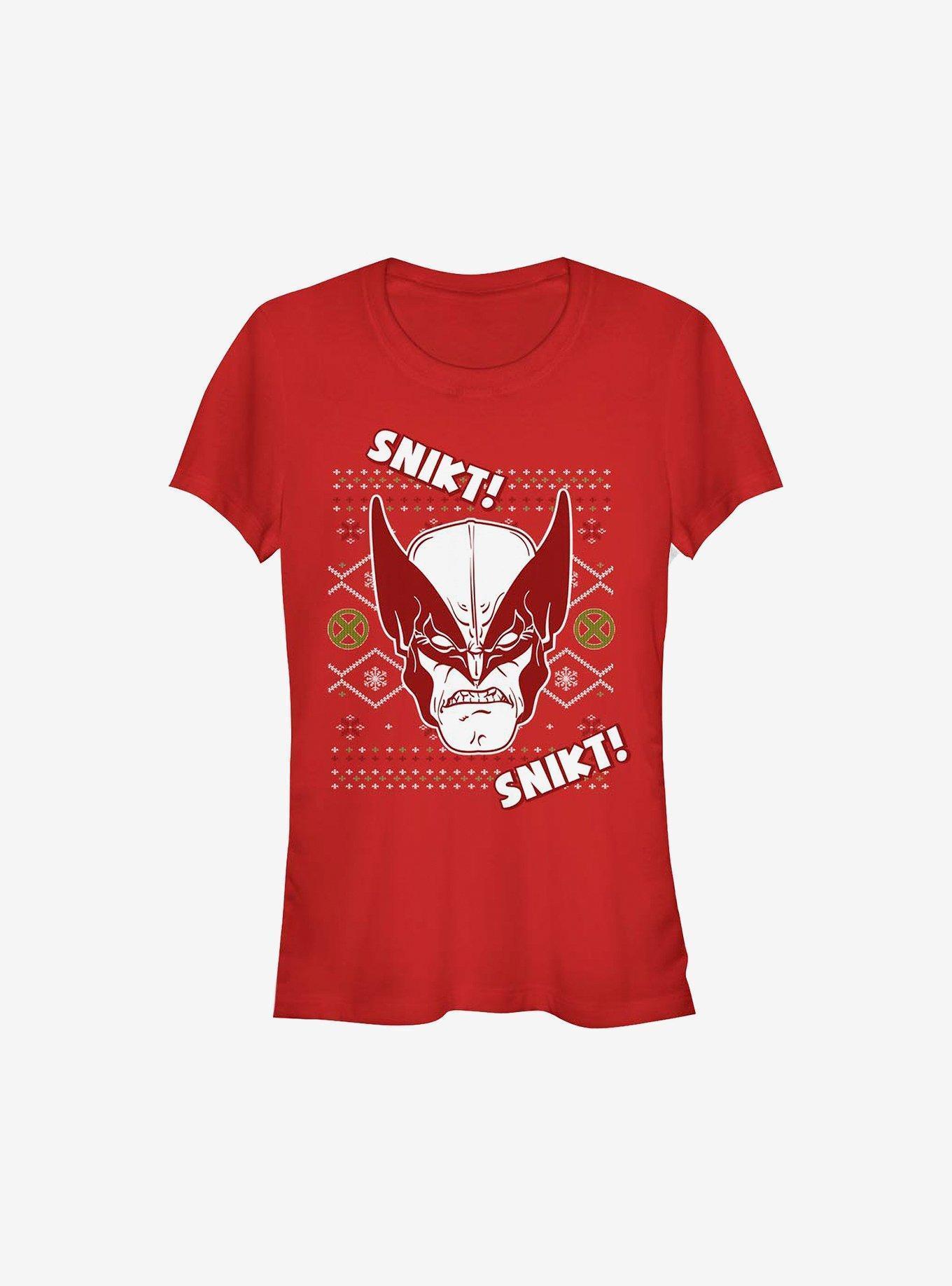 Marvel X-Men Wolverine Christmas Pattern Girls T-Shirt Product Image