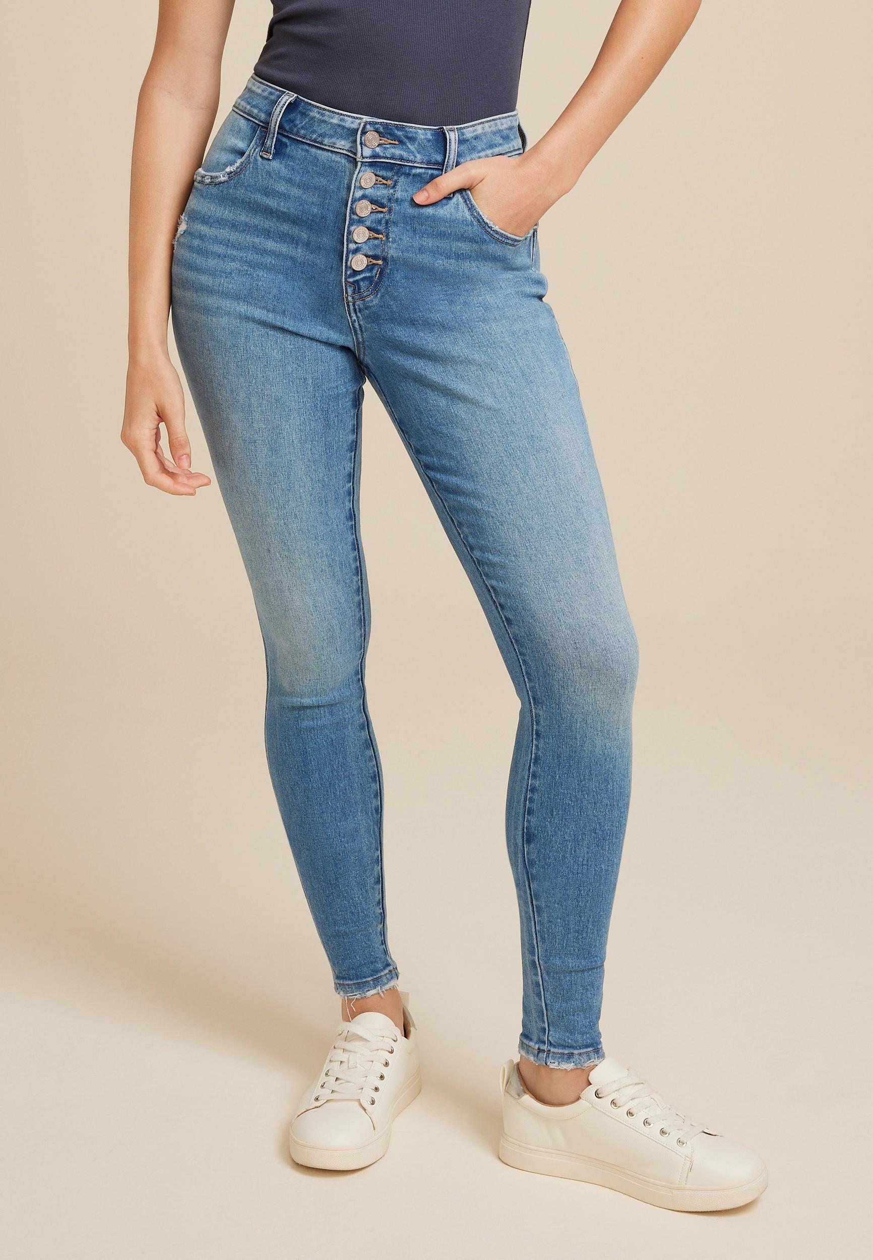 m jeans by maurices™ High Rise Curvy Button Fly Jegging Product Image