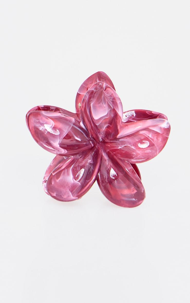 Burgundy Marble Flower Hair Claw Product Image