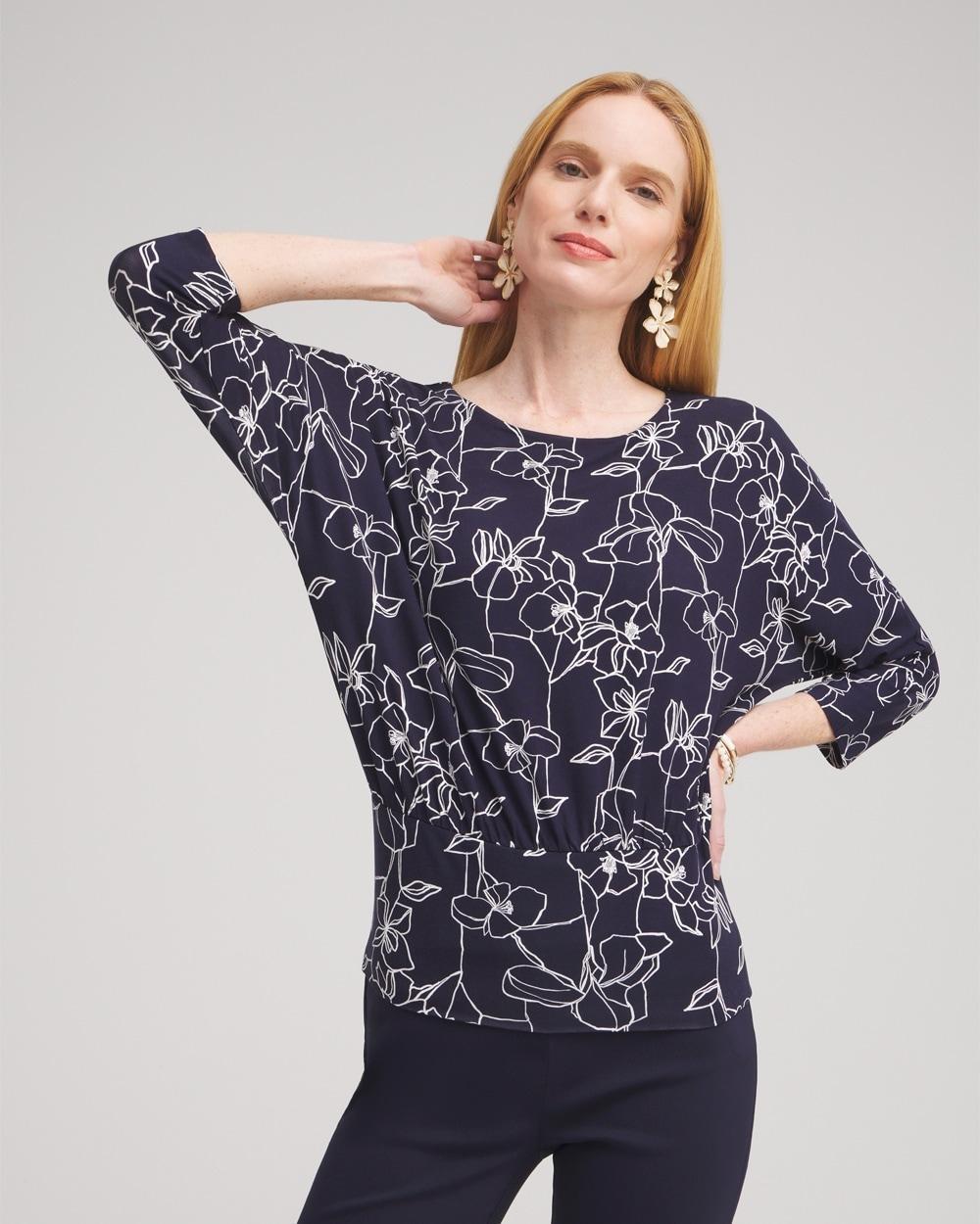 Women's Touch of Cool Floral Banded Hem Top product image