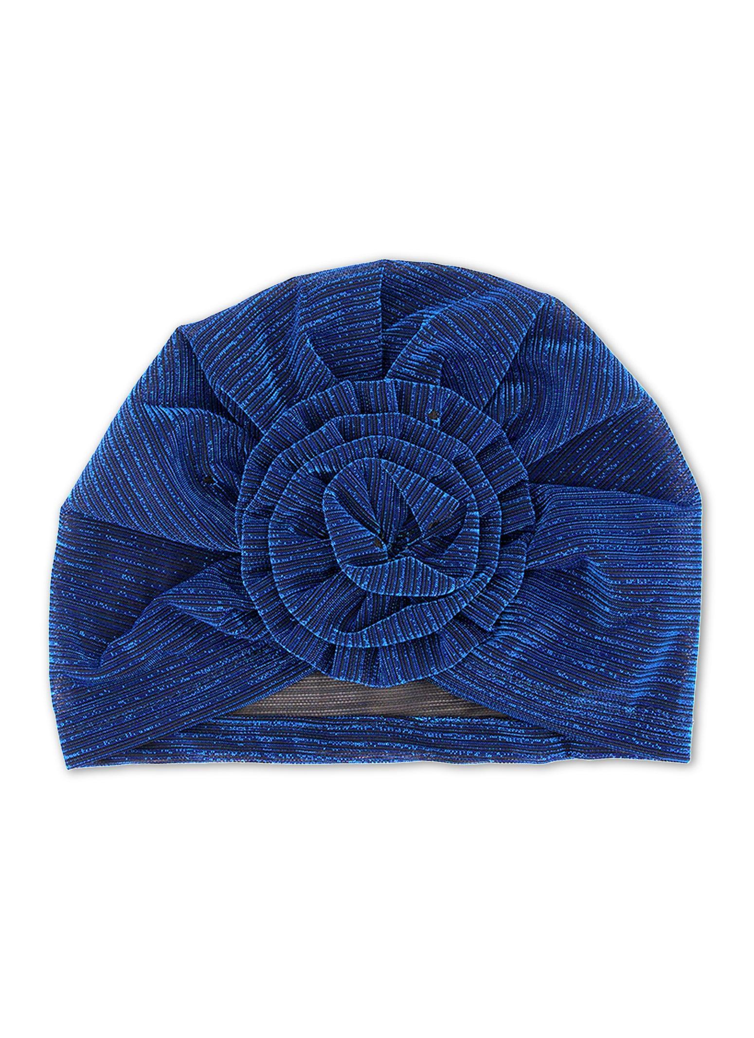 Lurex Flower Turban Head Wrap Female Product Image