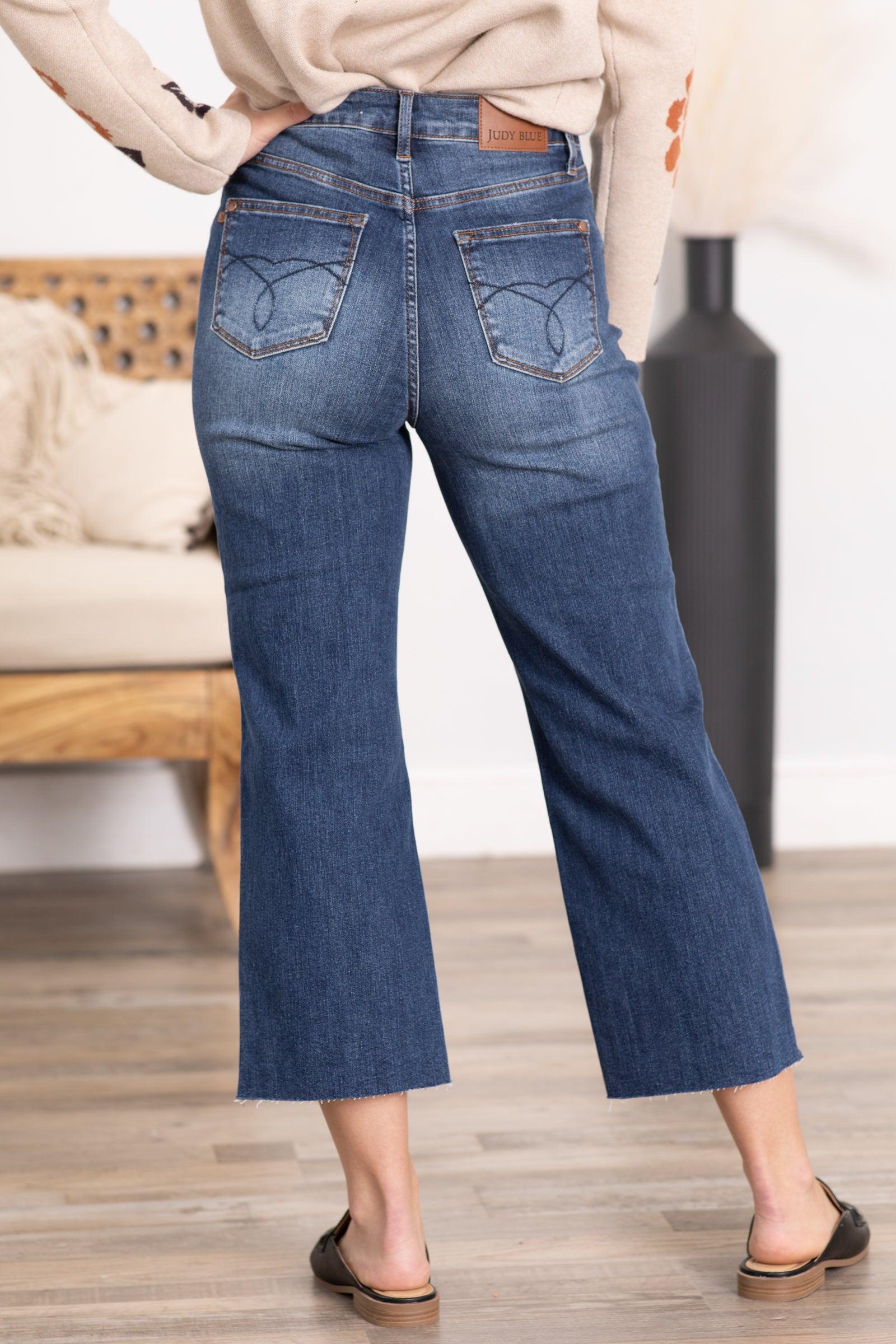 Judy Blue Back Pocket Embroidery Crop Jeans Product Image