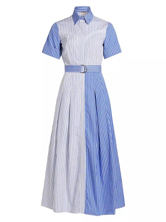 Colorblocked Striped Cotton Midi-Dress Product Image