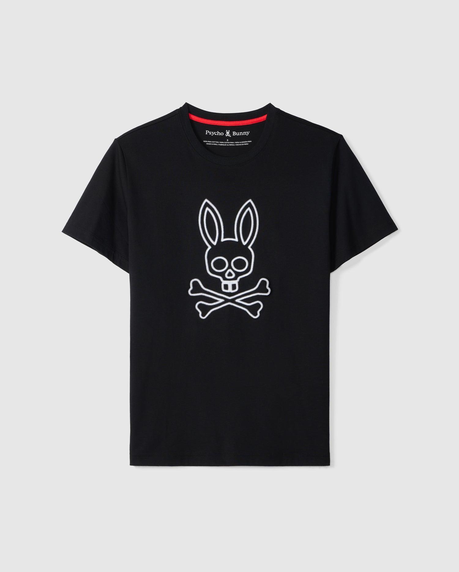 Psycho Bunny Mens Sheldon Graphic Tee 001 BLACK Product Image