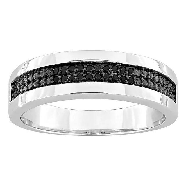 Stella Grace Mens Sterling Silver 1/10 Carat T.W. Black Diamond Anniversary Ring Product Image