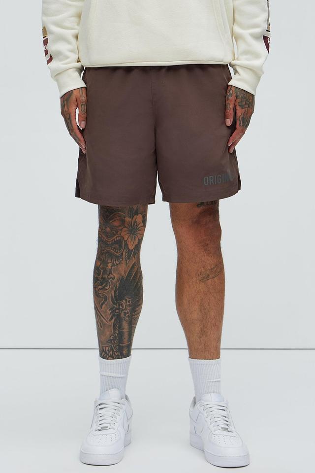 Originals Nylon Warm Up Shorts - Brown Product Image