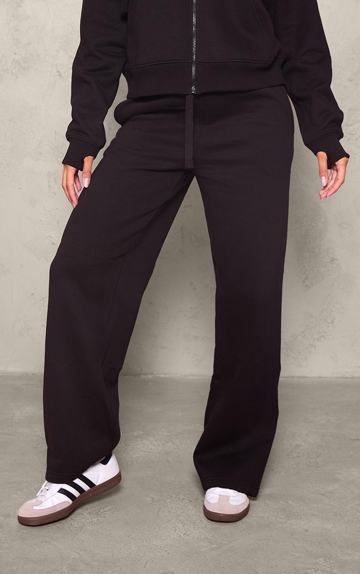 Black Wide Leg Oversized Sweatpants Product Image